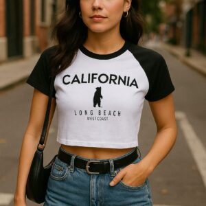 Cropped Raglan Feminino Estampa Califórnia