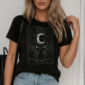 camiseta feminina tarot moon – t shirt estilosa com estampa mística | roupas femininas