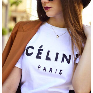 Home camiseta feminina celinè – t shirt moderna, estilosa e despojada