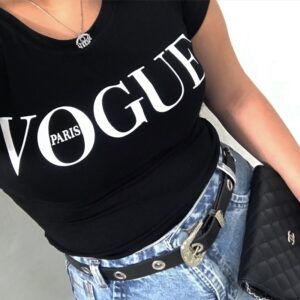 camiseta feminina vogue estilo blogueira