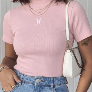 Blusa rosa signo peixes